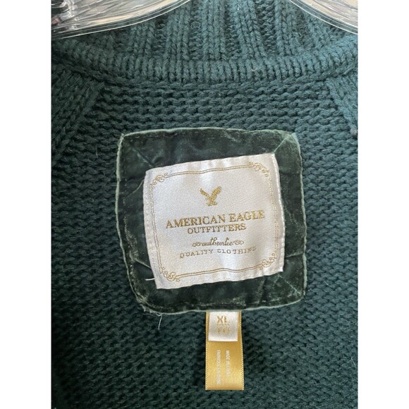 american eagle sweater women Xl Green V Neck Pullover Z29 - Picture 6 of 8